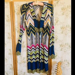Boston Proper Psychedelic Lace Up Dress